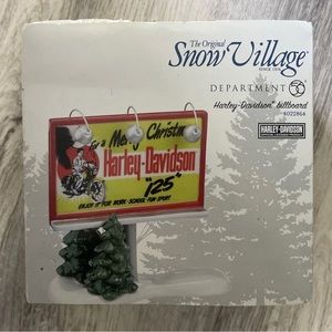 Department 56 Harley- Davidson Billboard Snow Village 4022864 Christmas